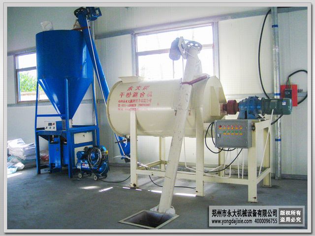 小型干粉砂漿生產線設備安裝現場